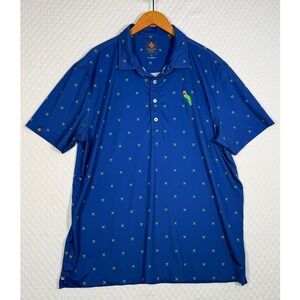 Donald‎ Ross Sport Mens XL Blue Parrot Crossed Oars Performance Golf Polo Shirt